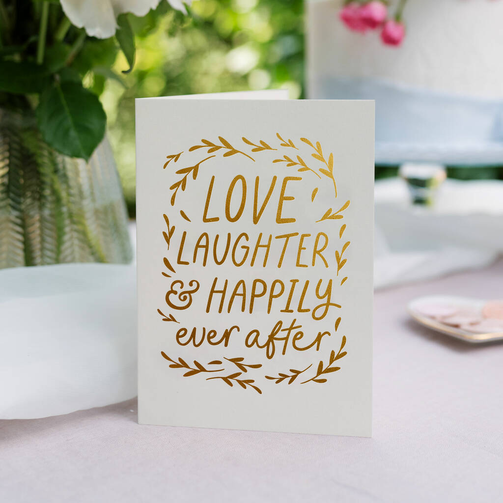 Happily Ever After Foil Embossed Wedding Card, 1 of 6