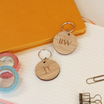 Monogram Personalised Wooden Keyring, 3 of 5