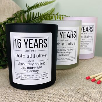 Modern And Traditional 16th Wedding Anniversary Gift 16 Years Of Love Coral Keepsake Side Heart Plaque Wax Gifts For