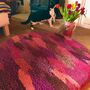 Handmade Tufted Pink, Purple, Peach Red Rug, thumbnail 4 of 12