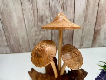 Handmade Wooden Mushroom Ornament Natural Decor And Gift, 2 of 10