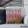Multicoloured Zig Zag Ikat Cushion Cover, thumbnail 7 of 10