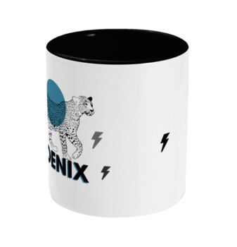 Personalised Mug Two Toned Leopard Add Your Name, 3 of 3