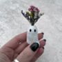 Mini Ghost Vase With Dried Flowers Mothers Day Gift, thumbnail 3 of 7