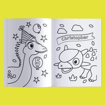 Personalised Dinosaur Birthday Colouring Book, 3 of 4
