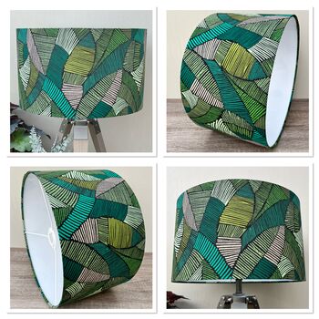 Jadeite Green Geometric Drum Lampshades, 10 of 10