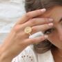 Large Round Crystal Pool Adjustable Ring, thumbnail 2 of 7