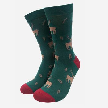 Men's Woodland Animal Bamboo Socks Gift Set, 4 of 4