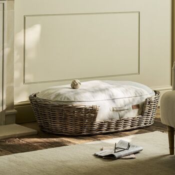 Hove Luxury Hand Woven Rattan Pet Bed, 7 of 9