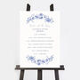 Farmhouse Blue Wedding Order Of The Day Sign, thumbnail 2 of 3
