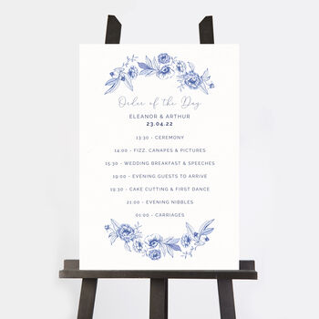Farmhouse Blue Wedding Order Of The Day Sign, 2 of 3