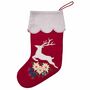 Edelweiss Deer Christmas Stocking In Red Wool, thumbnail 2 of 3