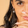 Recycled Silver Beaded Heart Bamboo Hoop Earrings, thumbnail 1 of 5