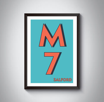 M7 Manchester Typography Postcode Print, 2 of 10