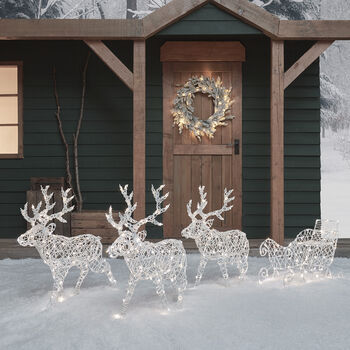 Arkendale Dual LED Battery Reindeer And Sleigh, 2 of 3