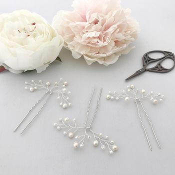 Wedding Hair Pins Freshwater Pearls In Gold Or Silver, 2 of 7