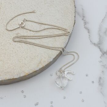 Good Luck Horseshoe Necklace With Crystal Pendant, 3 of 7