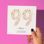 Floral Fun Personalised 99th Birthday Card, thumbnail 1 of 5