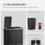 Kitchen Bin Dual Compartments Soft Close Lid Trash Can, thumbnail 8 of 12