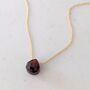 Garnet Teardrop January Birthstone Necklace, Gold, thumbnail 2 of 7