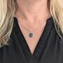 The Rectangle Lapis Lazuli Necklace, Silver, thumbnail 6 of 8