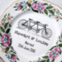 Personalised 'Tandem' Vintage Wedding China Plate, thumbnail 2 of 4