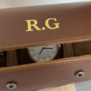 Personalised Luxury Foiled Watch Holder Case For Him, 9 of 9