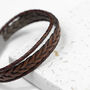 Personalised Men's Woven Layered Brown Leather Bracelet, thumbnail 5 of 7