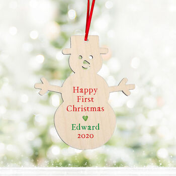 Christmas Tree Decoration Personalised Reindeer Wooden, 7 of 7