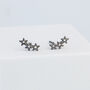 Black Colour Sterling Silver Star Stud Earrings, thumbnail 1 of 5