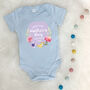 Happy First Mother's Day Floral Lilac Babygrow, thumbnail 3 of 5