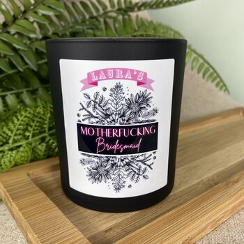 Personalised Neon Motherfucking Bridesmaid Candle, 5 of 11