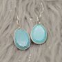 Blue Turquoise Silver Drop Earrings, thumbnail 5 of 8