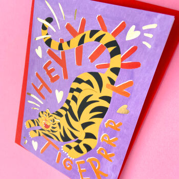 'Hey Tiger' Valentines Anniversary Card, 2 of 4