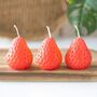 Strawberry Shaped Candle Set Of Three For Her, thumbnail 1 of 2
