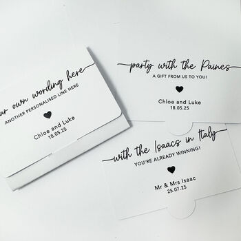 Bespoke Wedding Favour Scratch Card Holder Lotto Ticket Wallet, 4 of 10