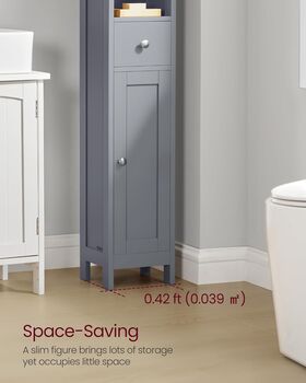 Slim Bathroom Storage Cabinet With Shelves, 3 of 7