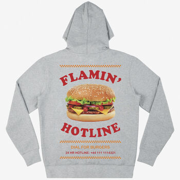 Flamin’ Hotline Burger Fast Food Hoodie In Grey, 2 of 2