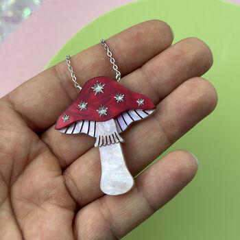 Red Toadstool Necklace, 2 of 4