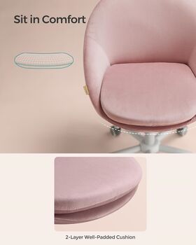 Office Chair Swivel Foam Padding Cotton Linen Fabric, 5 of 7