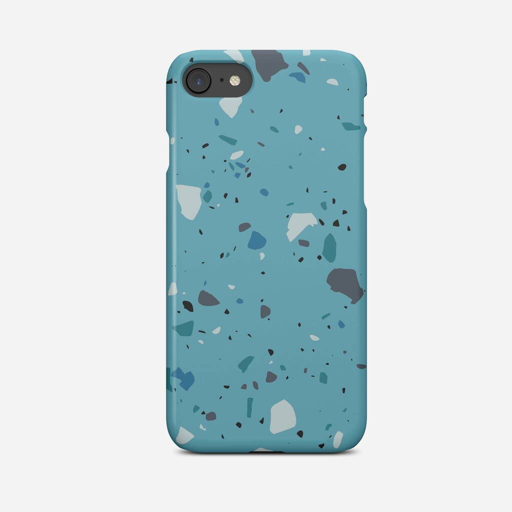 Giant Sparrows Terrazo Blue Mint Phone Case By GigglyFox