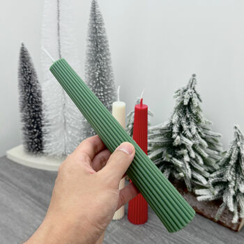 Freestanding Christmas Taper Candle Christmas Decor, 6 of 10