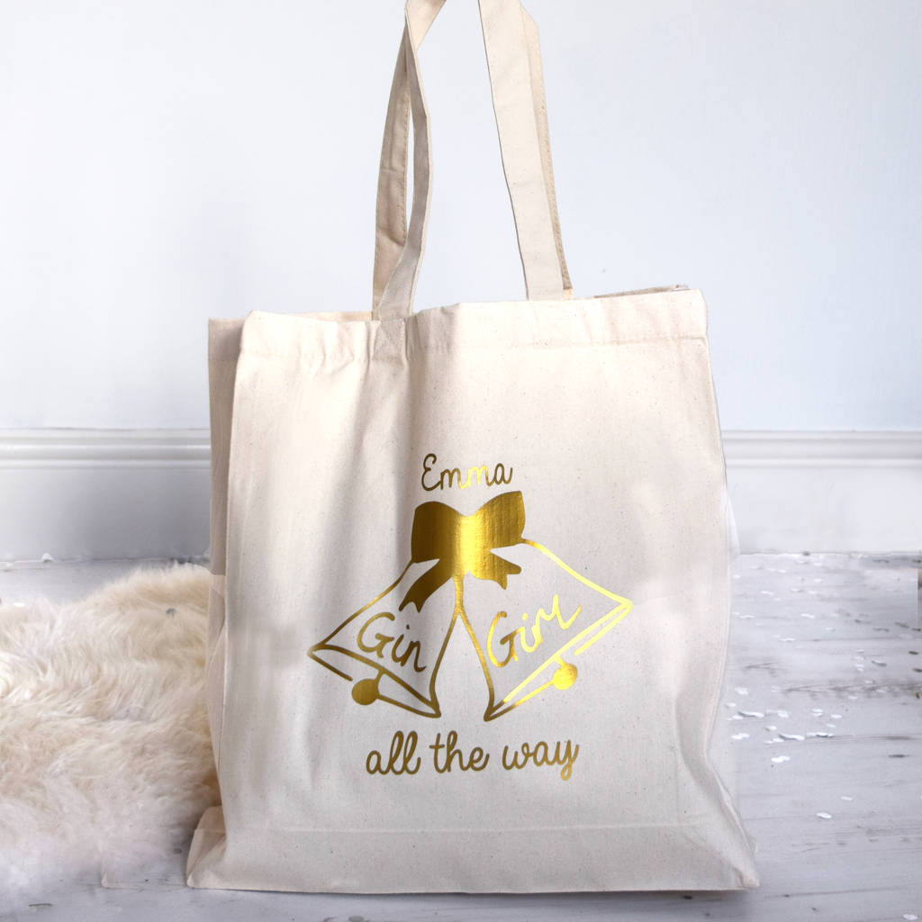 personalised gin girl all the way tote bag by solesmith ...