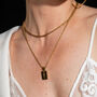 Rose Tag Pendant Twist Chain Necklace, 18k Gold Plated, thumbnail 3 of 7
