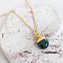 May Birthstone Necklace, Emerald, Gold Plated, thumbnail 2 of 6