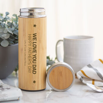 Personalised Star Bamboo Flask | Tea | Coffee | Father's Day | Dad | Grandad|, 5 of 7