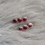 Red Ruby Silver Stud Earrings Set, thumbnail 7 of 7