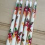 Ivory Hand Painted Autumn Bouquet Floral Candles, thumbnail 1 of 4