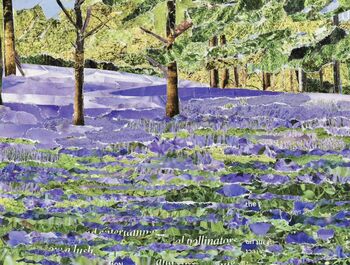 Bluebells At Enys Gardens, Cornwall Collage Art Card, 5 of 6
