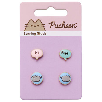 Pusheen The Cat 'Hi , Bye' Stud Earrings Set, 8 of 8